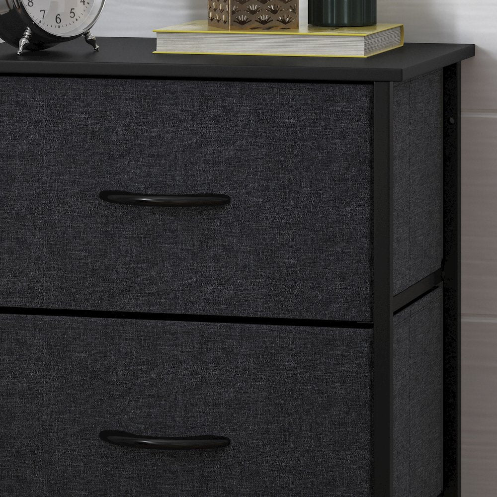 4 Drawer Dresser Storage Organizer, Black Drawers/Black Frame