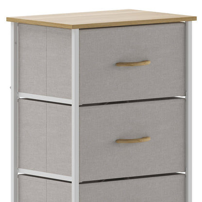 4 Drawer Dresser Storage Organizer, Beige Drawers/White Frame
