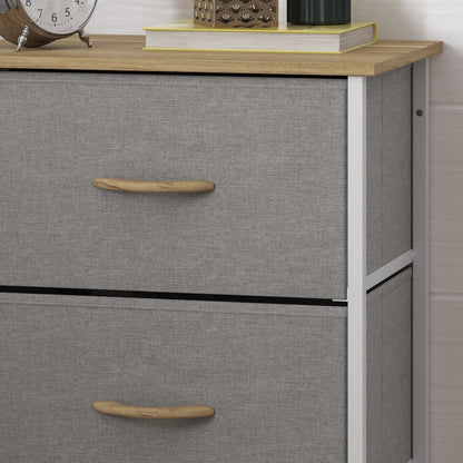 4 Drawer Dresser Storage Organizer, Beige Drawers/White Frame