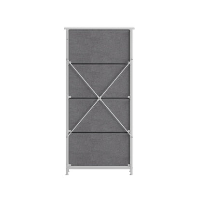 4 Drawer Dresser Storage Organizer, Gray Drawers/White Frame