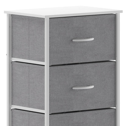 4 Drawer Dresser Storage Organizer, Gray Drawers/White Frame