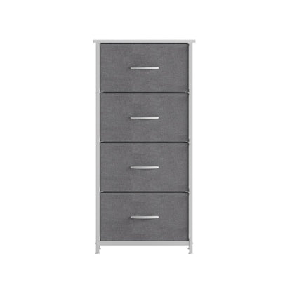 4 Drawer Dresser Storage Organizer, Gray Drawers/White Frame