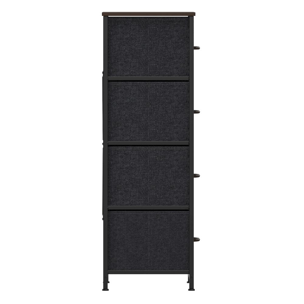 4 Drawer Dresser Storage Organizer, Brown Drawers/Black Frame