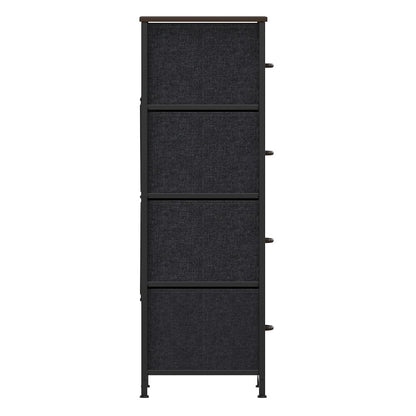 4 Drawer Dresser Storage Organizer, Brown Drawers/Black Frame