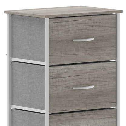 4 Drawer Dresser Storage Organizer, Light Natural Drawers/White Frame