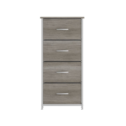 4 Drawer Dresser Storage Organizer, Light Natural Drawers/White Frame