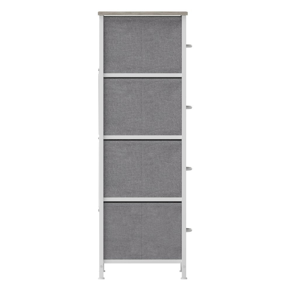 4 Drawer Dresser Storage Organizer, Light Natural Drawers/White Frame