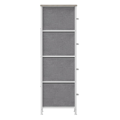 4 Drawer Dresser Storage Organizer, Light Natural Drawers/White Frame