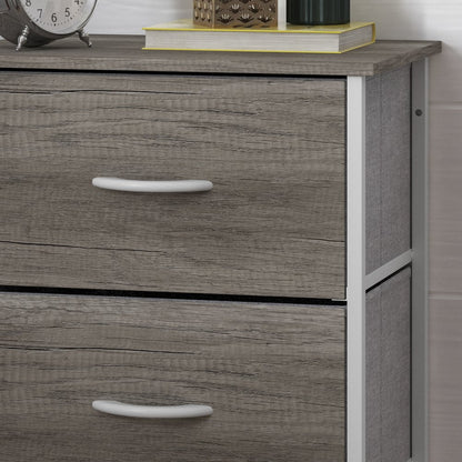 4 Drawer Dresser Storage Organizer, Light Natural Drawers/White Frame