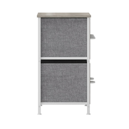 5 Drawer Dresser Storage Organizer, Light Natural Drawers/White Frame