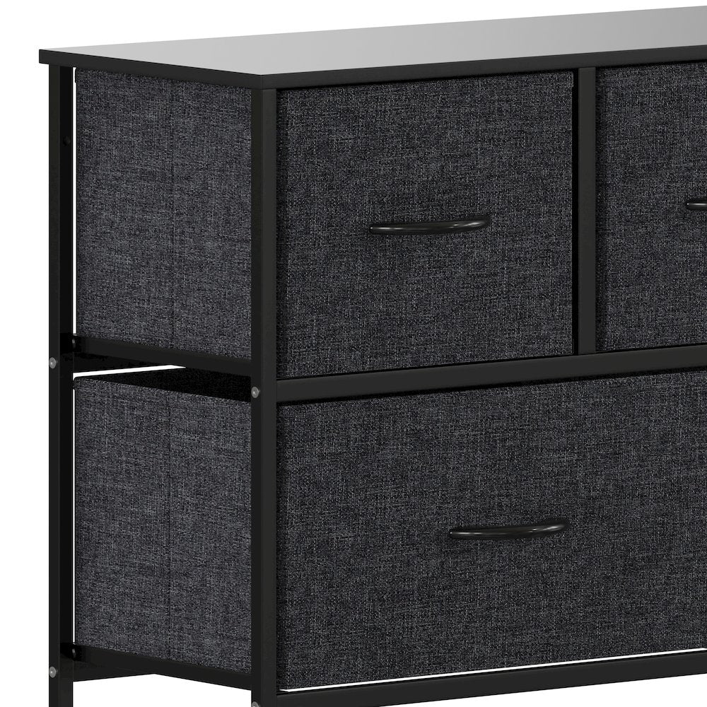 5 Drawer Dresser Storage Organizer, Black Drawers/Black Frame