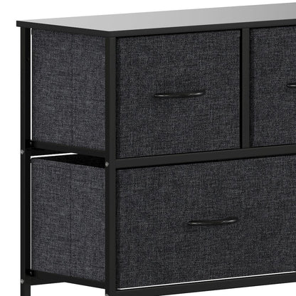 5 Drawer Dresser Storage Organizer, Black Drawers/Black Frame