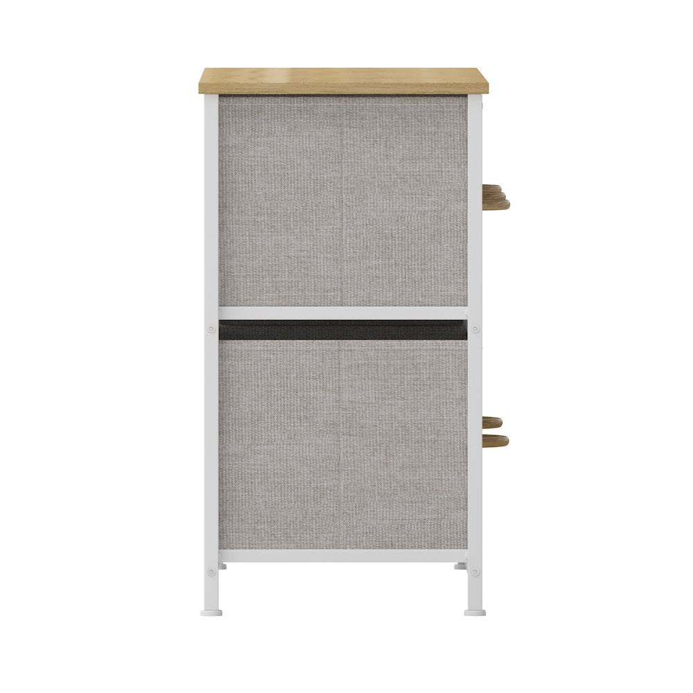 5 Drawer Dresser Storage Organizer, Beige Drawers/White Frame
