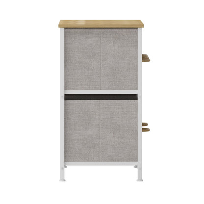 5 Drawer Dresser Storage Organizer, Beige Drawers/White Frame