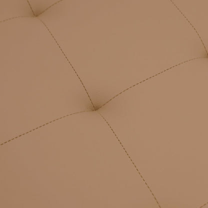 30" Square LeatherSoft Tufted Ottoman, Metal Frame, Light Brown LeatherSoft