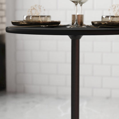 Lars 24'' Round Wood Cocktail Table with 30'' and 42'' Columns, Black