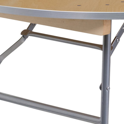 4-Foot Round HEAVY DUTY Birchwood Folding Banquet Table with METAL Edges