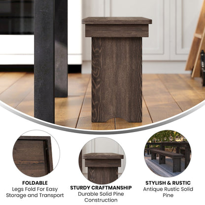 Farmhouse Style Folding Bench