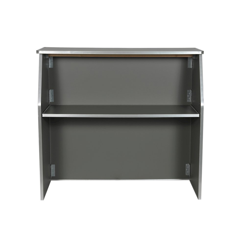 Amara 4' Slate Gray Laminate Foldable Bar - Portable Event Bar