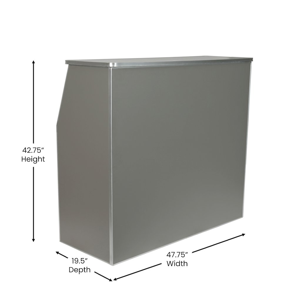 Amara 4' Slate Gray Laminate Foldable Bar - Portable Event Bar