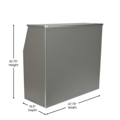 Amara 4' Slate Gray Laminate Foldable Bar - Portable Event Bar
