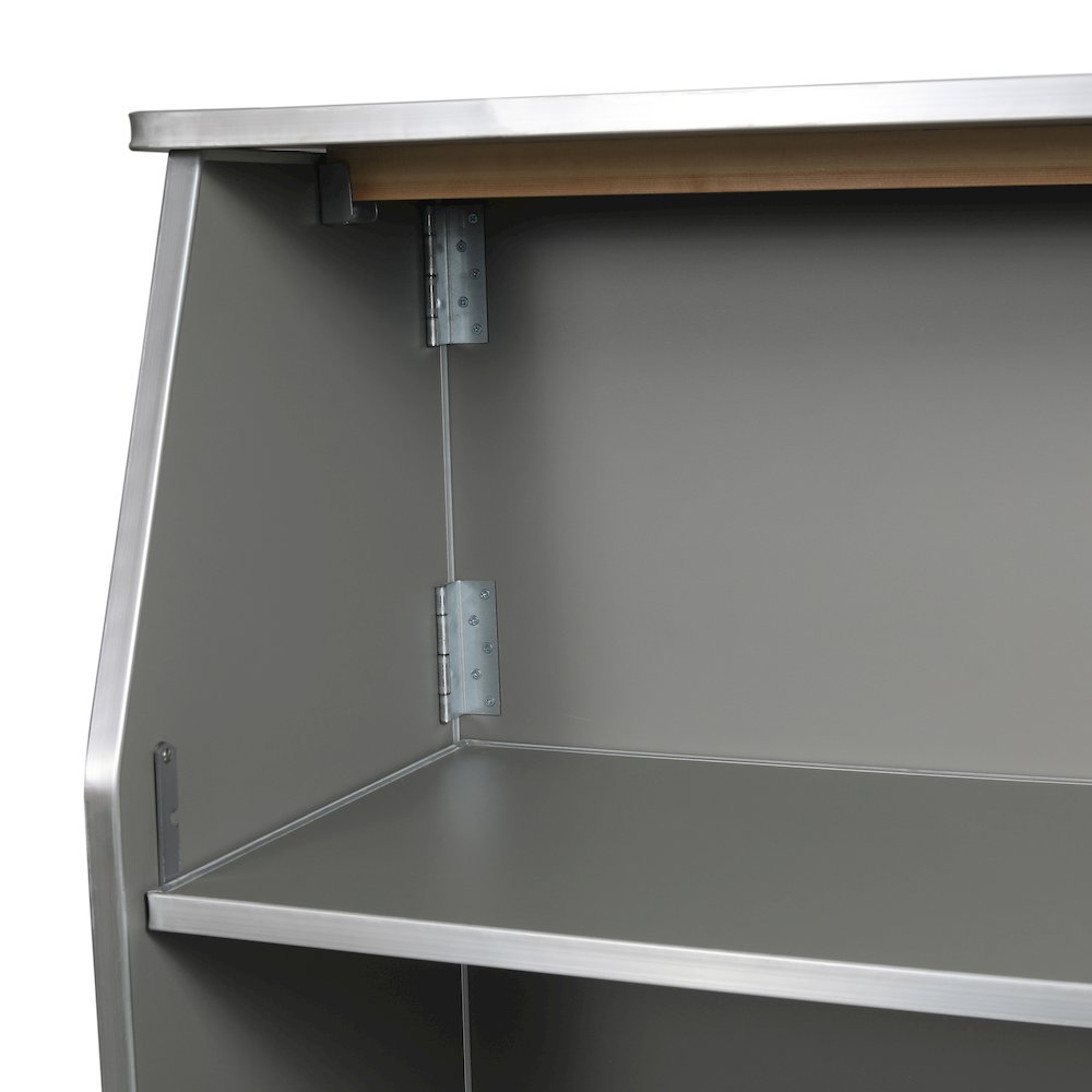 Amara 4' Slate Gray Laminate Foldable Bar - Portable Event Bar