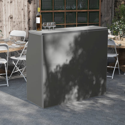 Amara 4' Slate Gray Laminate Foldable Bar - Portable Event Bar