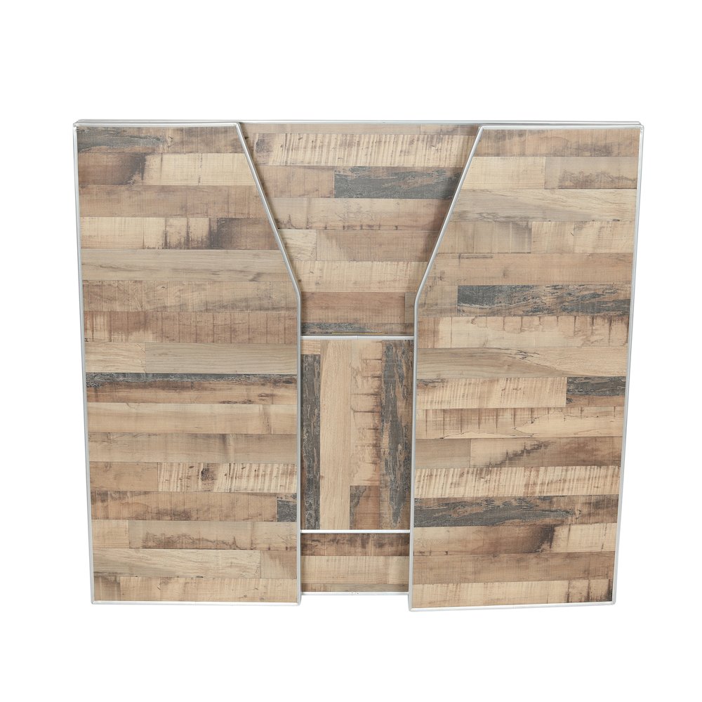 Amara 4' Rustic Natural Wood Plank Laminate Foldable Bar - Portable Event Bar