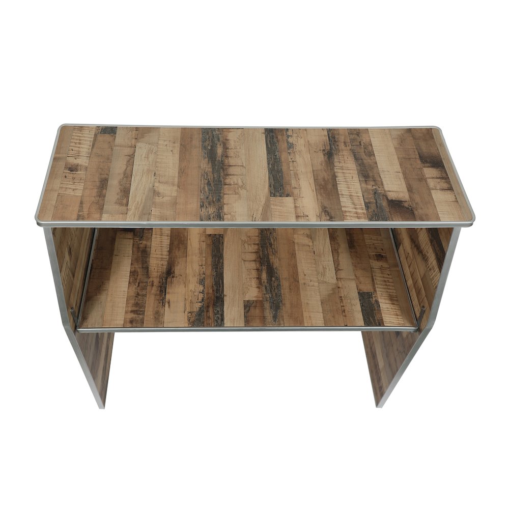 Amara 4' Rustic Natural Wood Plank Laminate Foldable Bar - Portable Event Bar