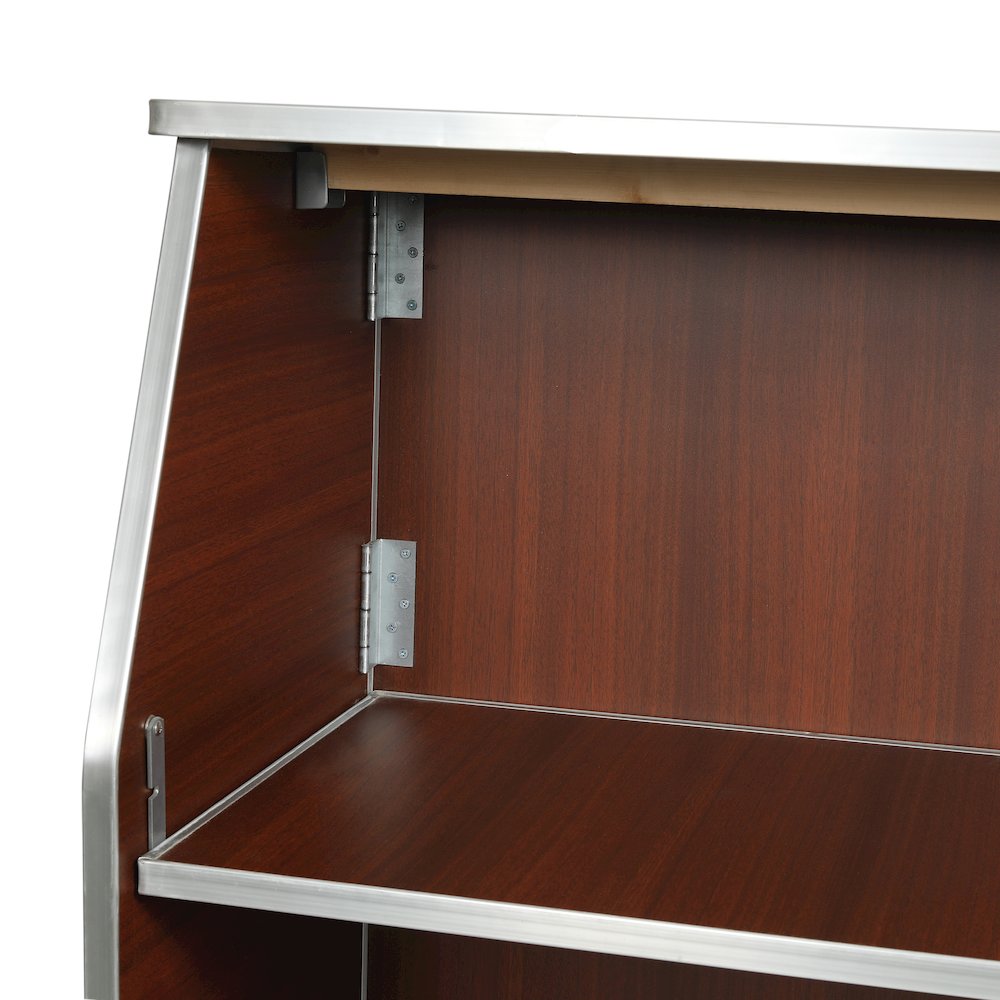 Amara 4' Walnut Woodgrain Laminate Foldable Bar - Portable Event Bar