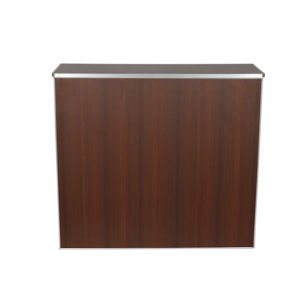 Amara 4' Walnut Woodgrain Laminate Foldable Bar - Portable Event Bar
