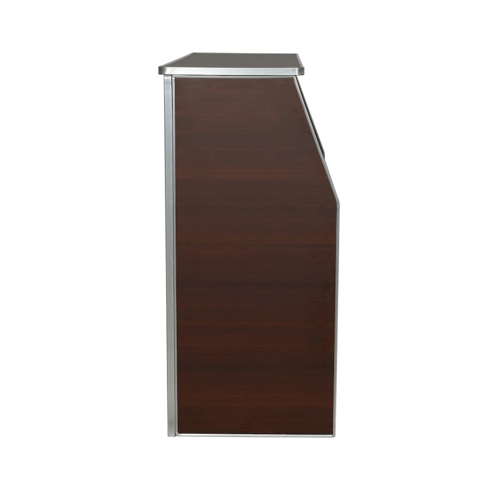 Amara 4' Walnut Woodgrain Laminate Foldable Bar - Portable Event Bar