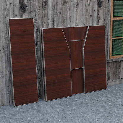 Amara 4' Walnut Woodgrain Laminate Foldable Bar - Portable Event Bar