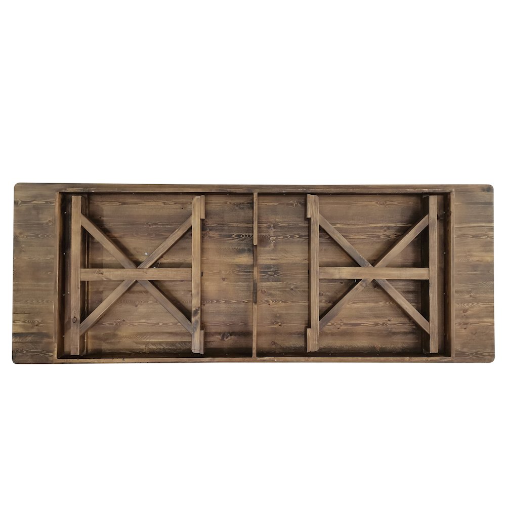 9' x 40" Farm Style Dining Table with X-Legs for Commercial and Residential Use