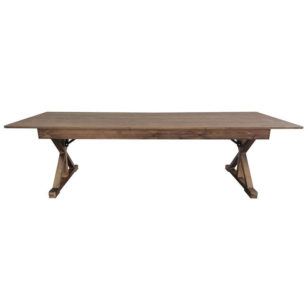 9' x 40" Farm Style Dining Table with X-Legs for Commercial and Residential Use
