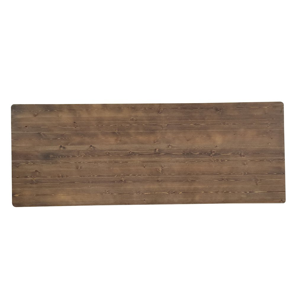 9' x 40" Farm Style Dining Table with X-Legs for Commercial and Residential Use