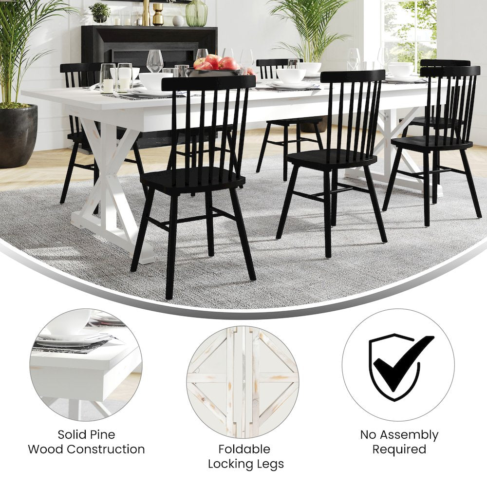 9' x 40" Farm Style Dining Table with X-Legs for Commercial and Residential Use