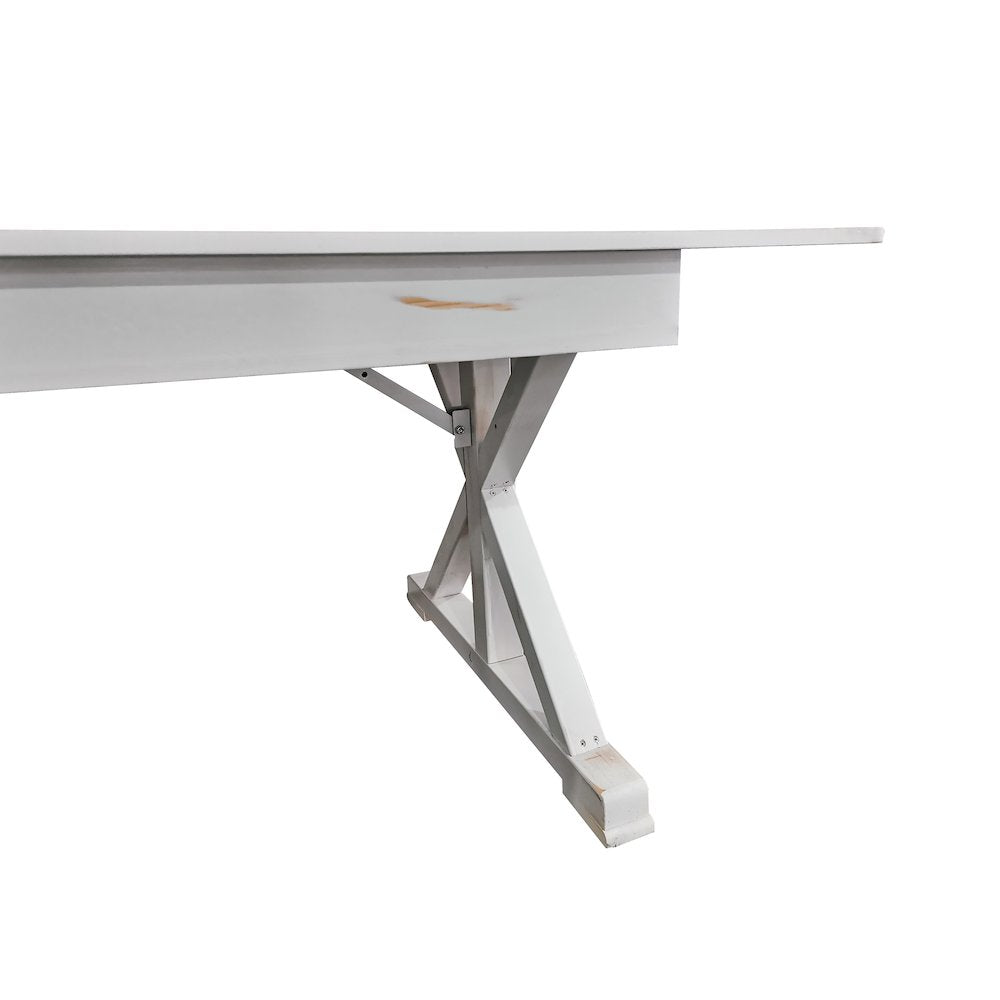 9' x 40" Farm Style Dining Table with X-Legs for Commercial and Residential Use