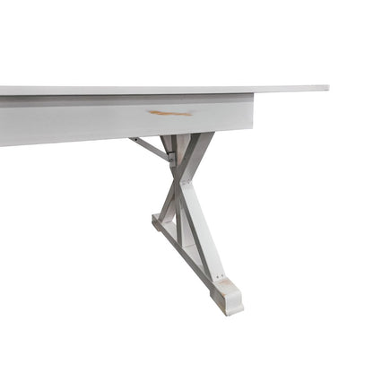 9' x 40" Farm Style Dining Table with X-Legs for Commercial and Residential Use