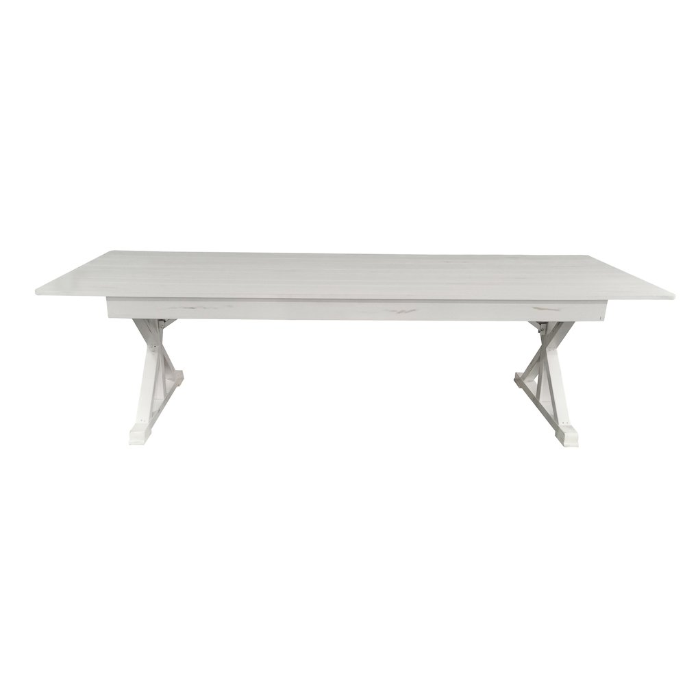 9' x 40" Farm Style Dining Table with X-Legs for Commercial and Residential Use