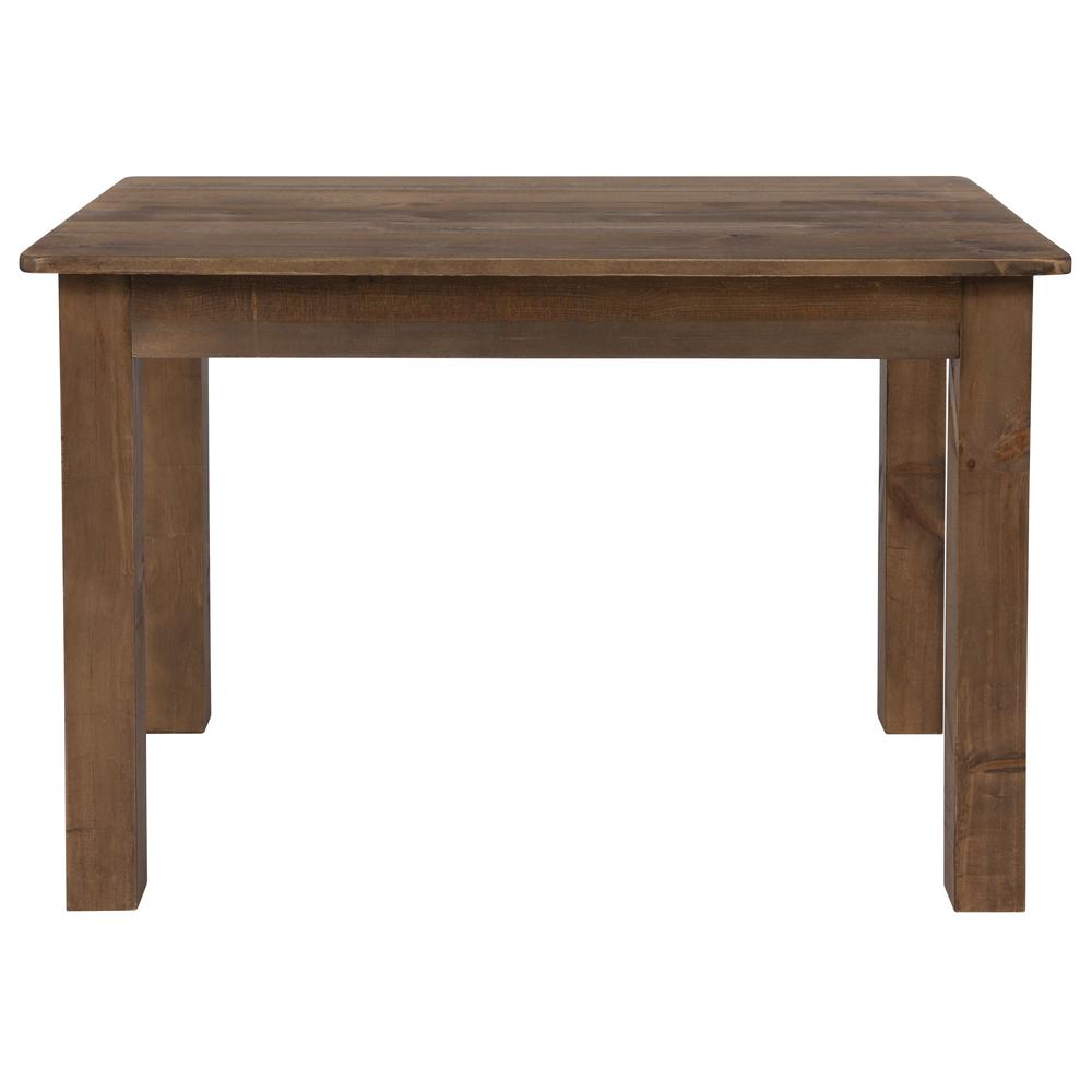 46" x 30" Rectangular Antique Rustic Solid Pine Farm Dining Table