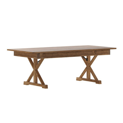 7' x 40" Farm Style Dining Table with X-Legs for Commercial and Residential Use