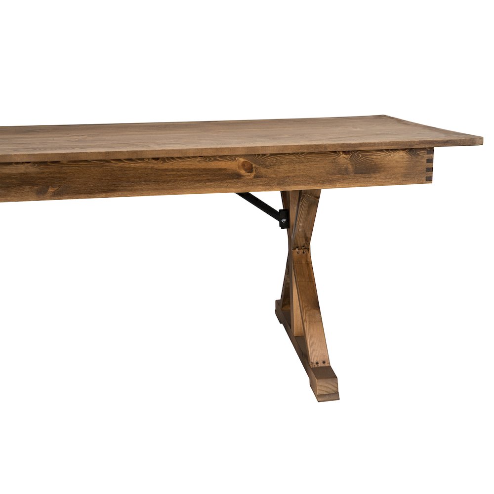 7' x 40" Farm Style Dining Table with X-Legs for Commercial and Residential Use