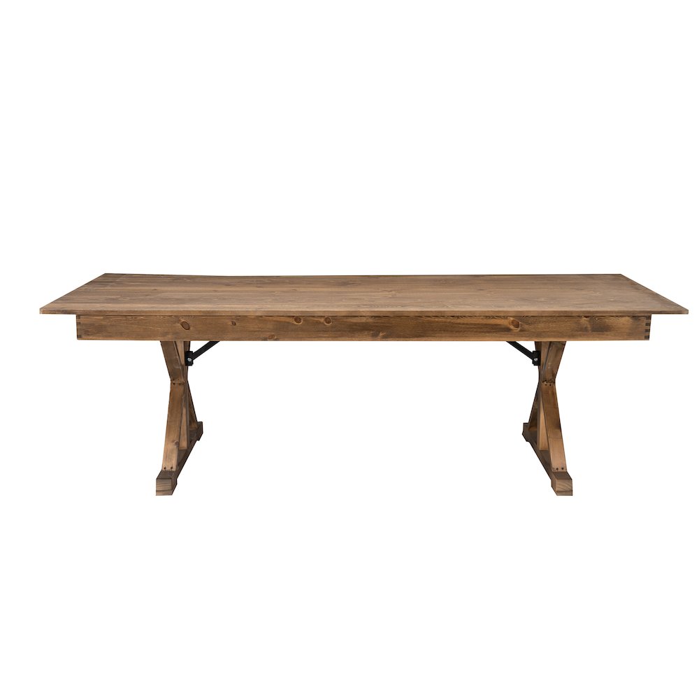 7' x 40" Farm Style Dining Table with X-Legs for Commercial and Residential Use