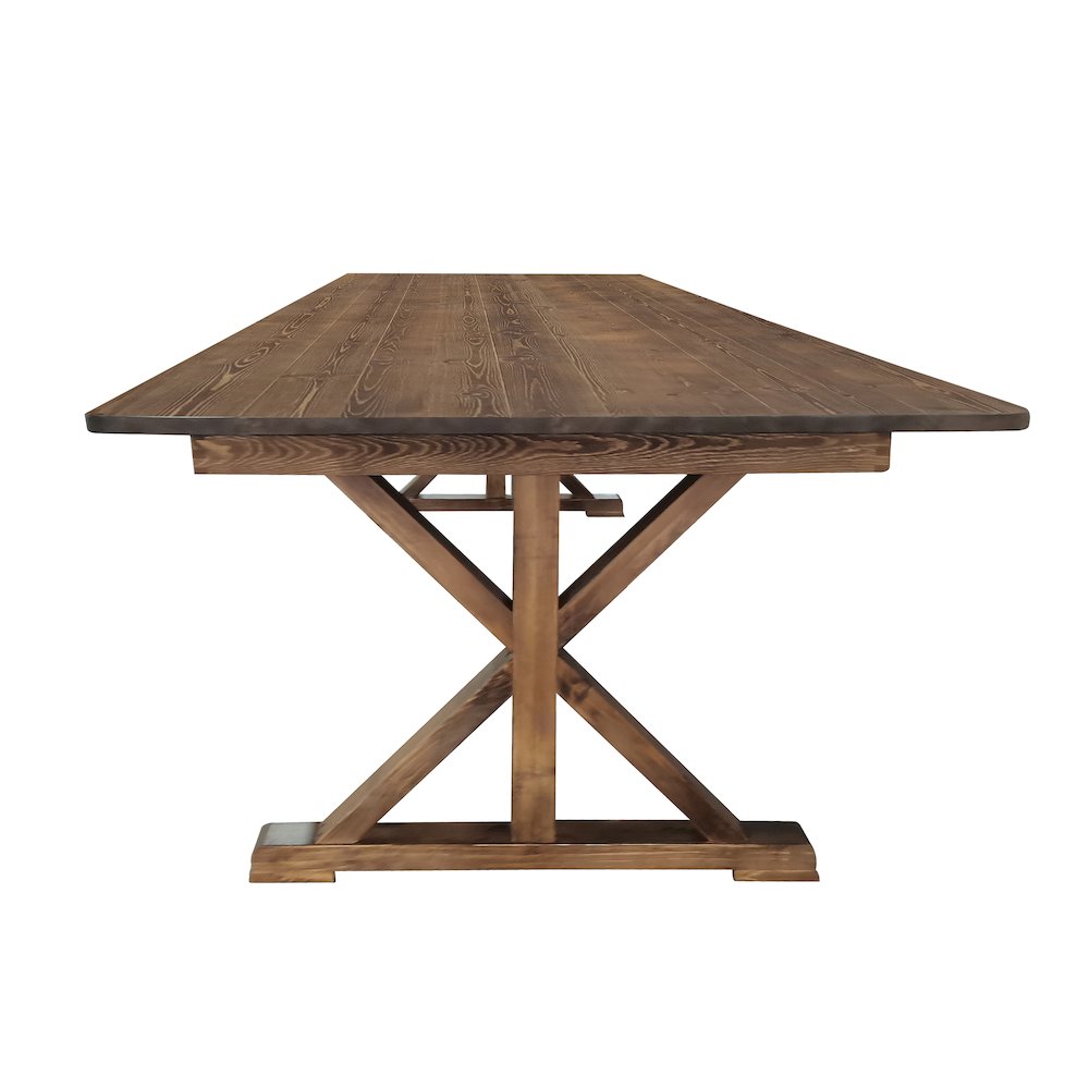 7' x 40" Farm Style Dining Table with X-Legs for Commercial and Residential Use