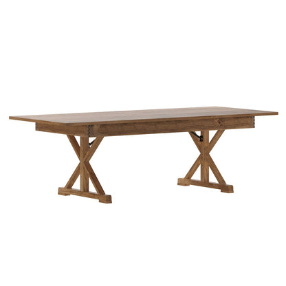 8' x 40" Farm Style Dining Table with X-Legs for Commercial and Residential Use