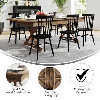 8' x 40" Farm Style Dining Table with X-Legs for Commercial and Residential Use