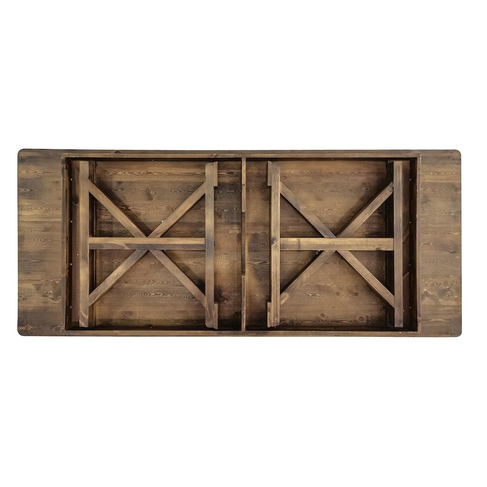 8' x 40" Farm Style Dining Table with X-Legs for Commercial and Residential Use