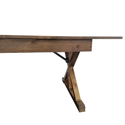 8' x 40" Farm Style Dining Table with X-Legs for Commercial and Residential Use