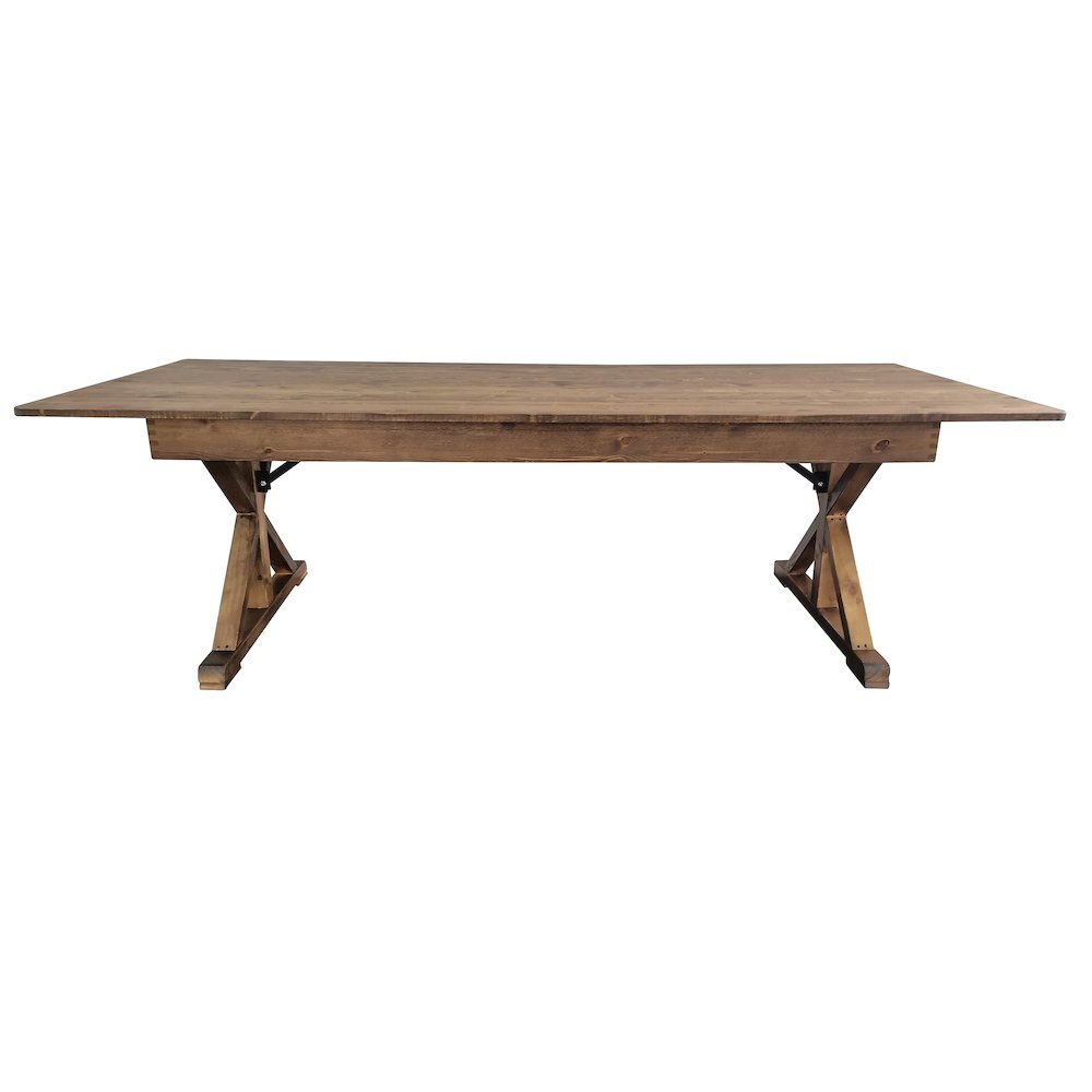 8' x 40" Farm Style Dining Table with X-Legs for Commercial and Residential Use